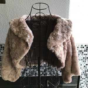Lulu Guinness faux fur pearl shrug